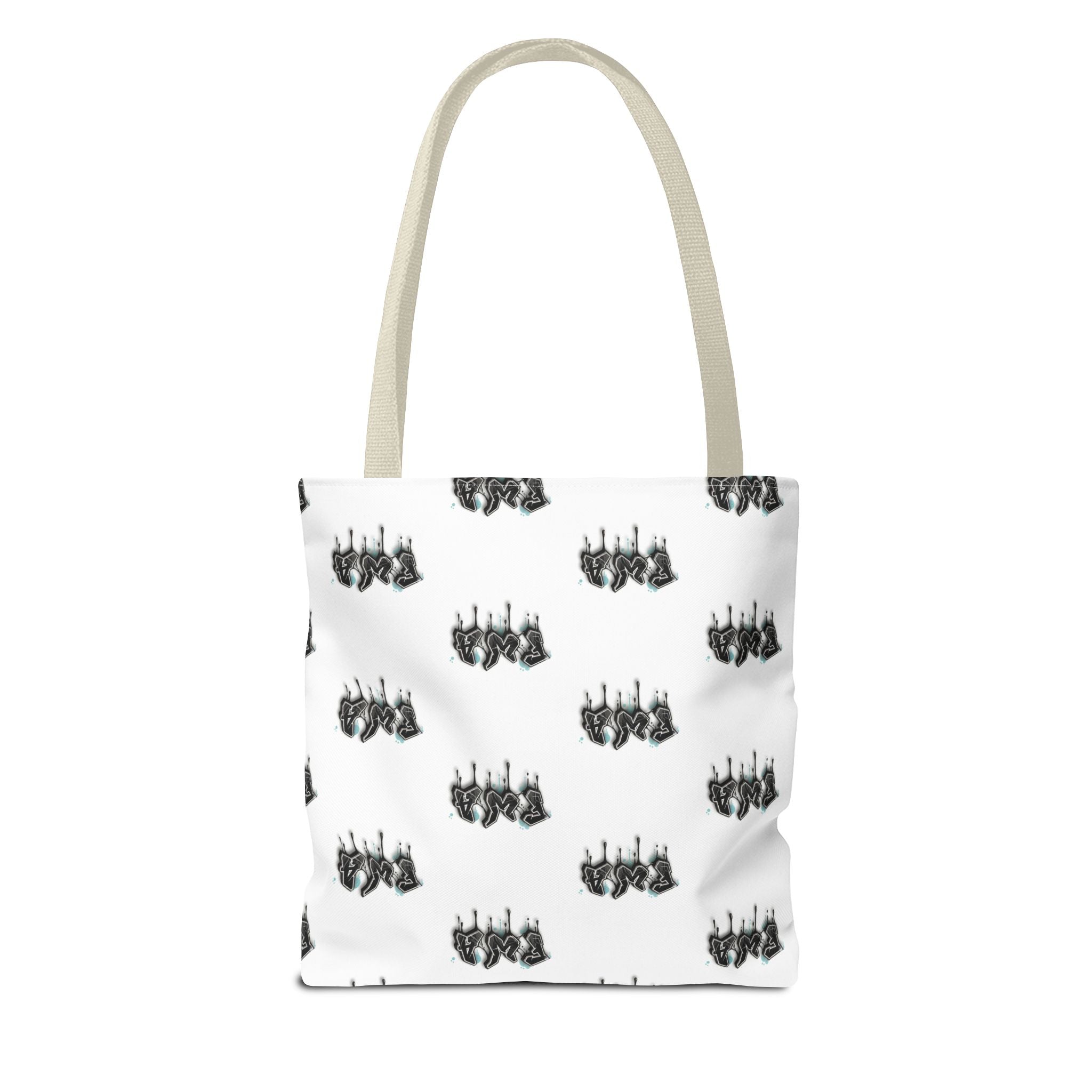 Faith With Action Pattern Tote Bag — Black & White AOP Reusable Shopper