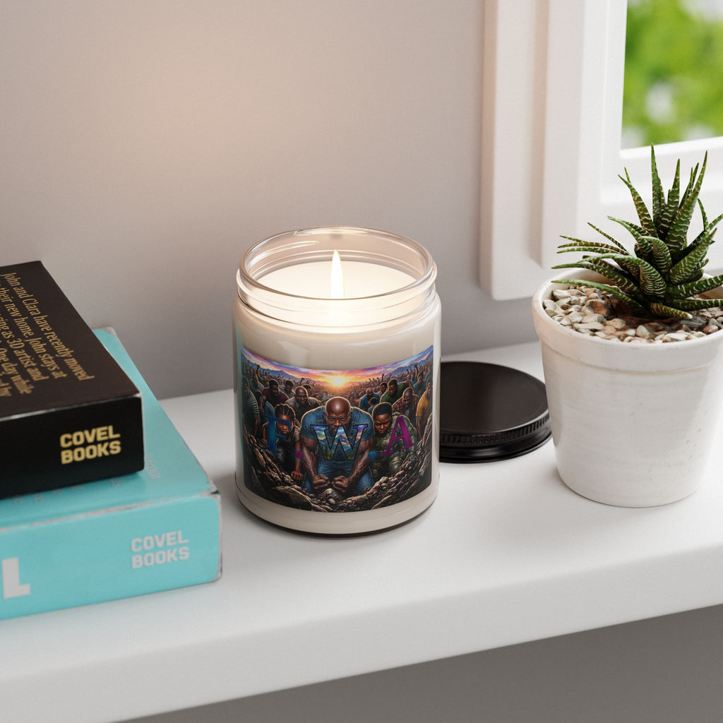 Unity Rising Soy Candle — 9oz Scented Jar with 'TWA' Artwork