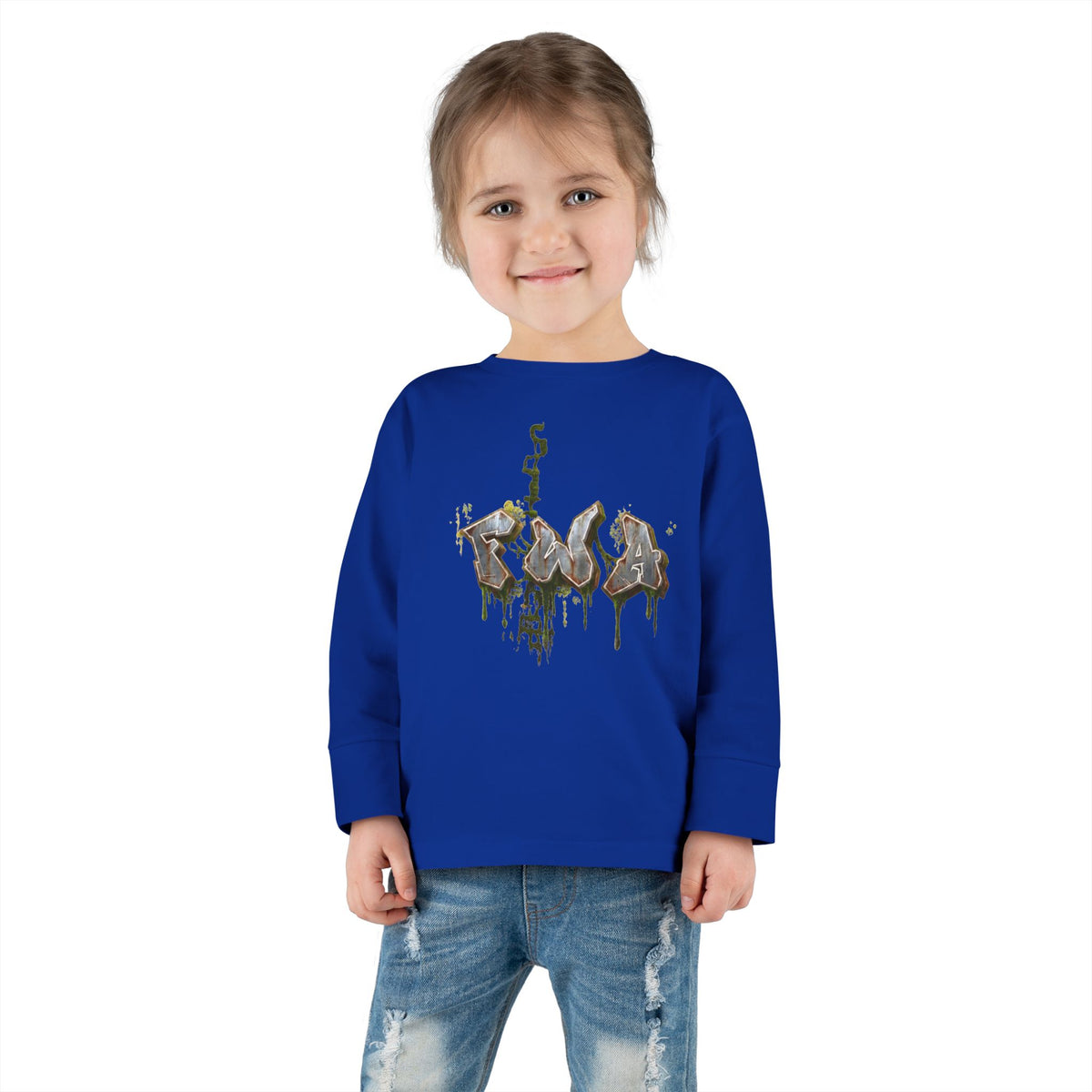 Toddler Long Sleeve Tee — "Faith With Action"