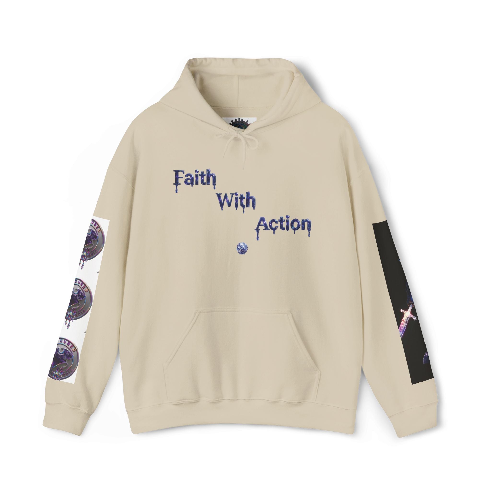 Faith With Action Hoodie — Inspirational Christian Graphic Pullover