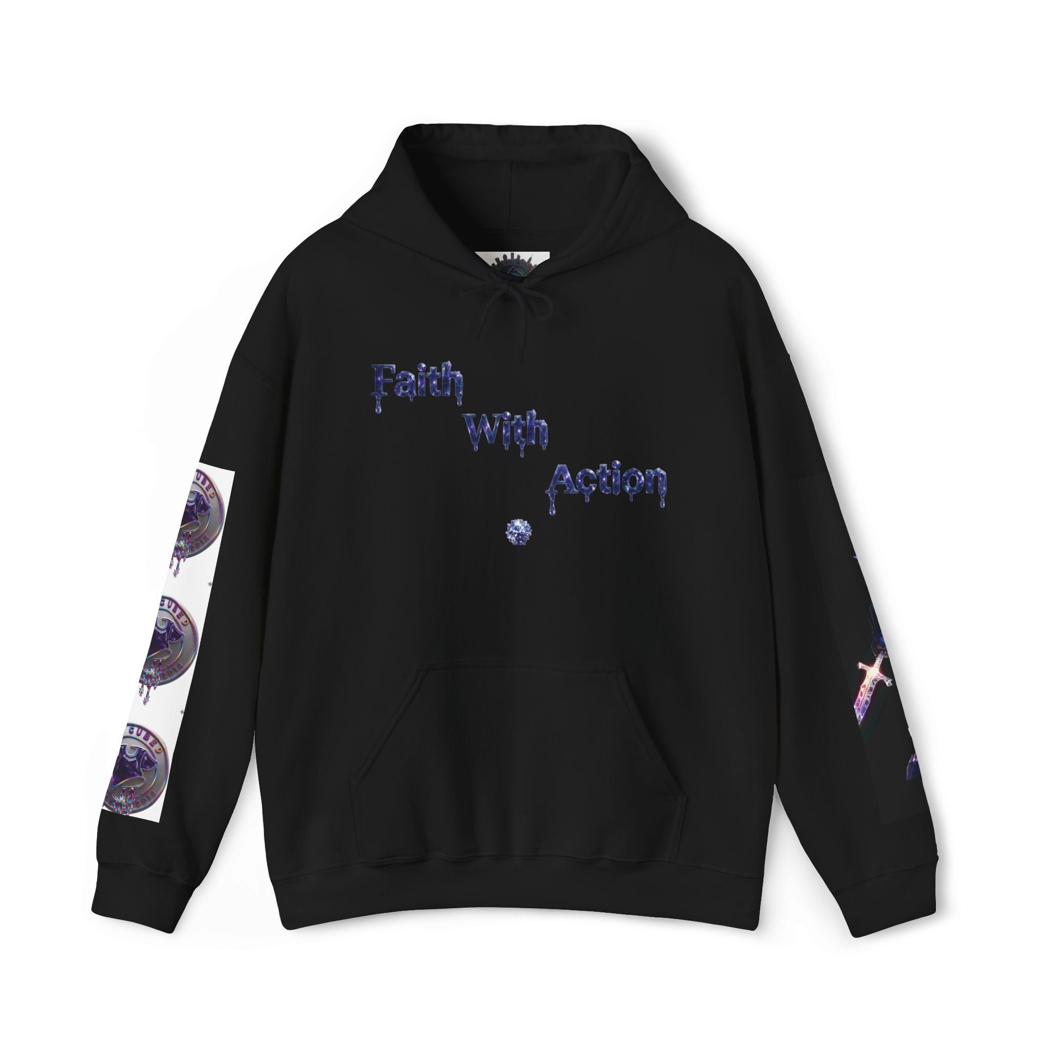 Faith With Action Hoodie — Inspirational Christian Graphic Pullover