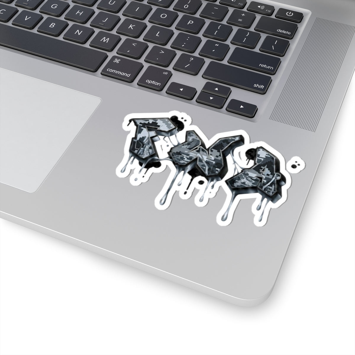 Graffiti Drip Kiss-Cut Sticker — Urban Black & Gray Street Art Decal