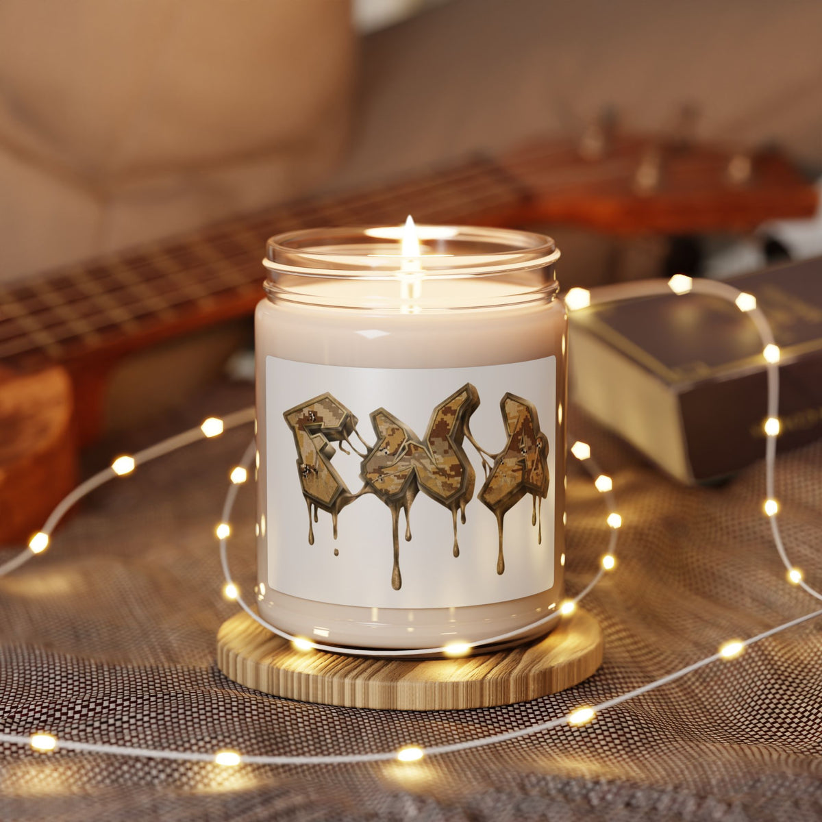 Drip Gold Graffiti Soy Candle — 9oz Scented Jar