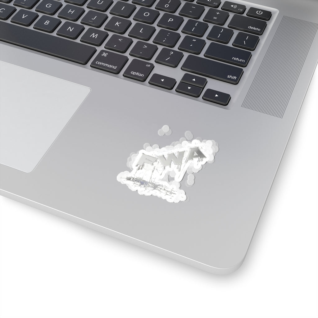 FWA Drip Logo Kiss-Cut Sticker — White Graffiti Laptop Decal