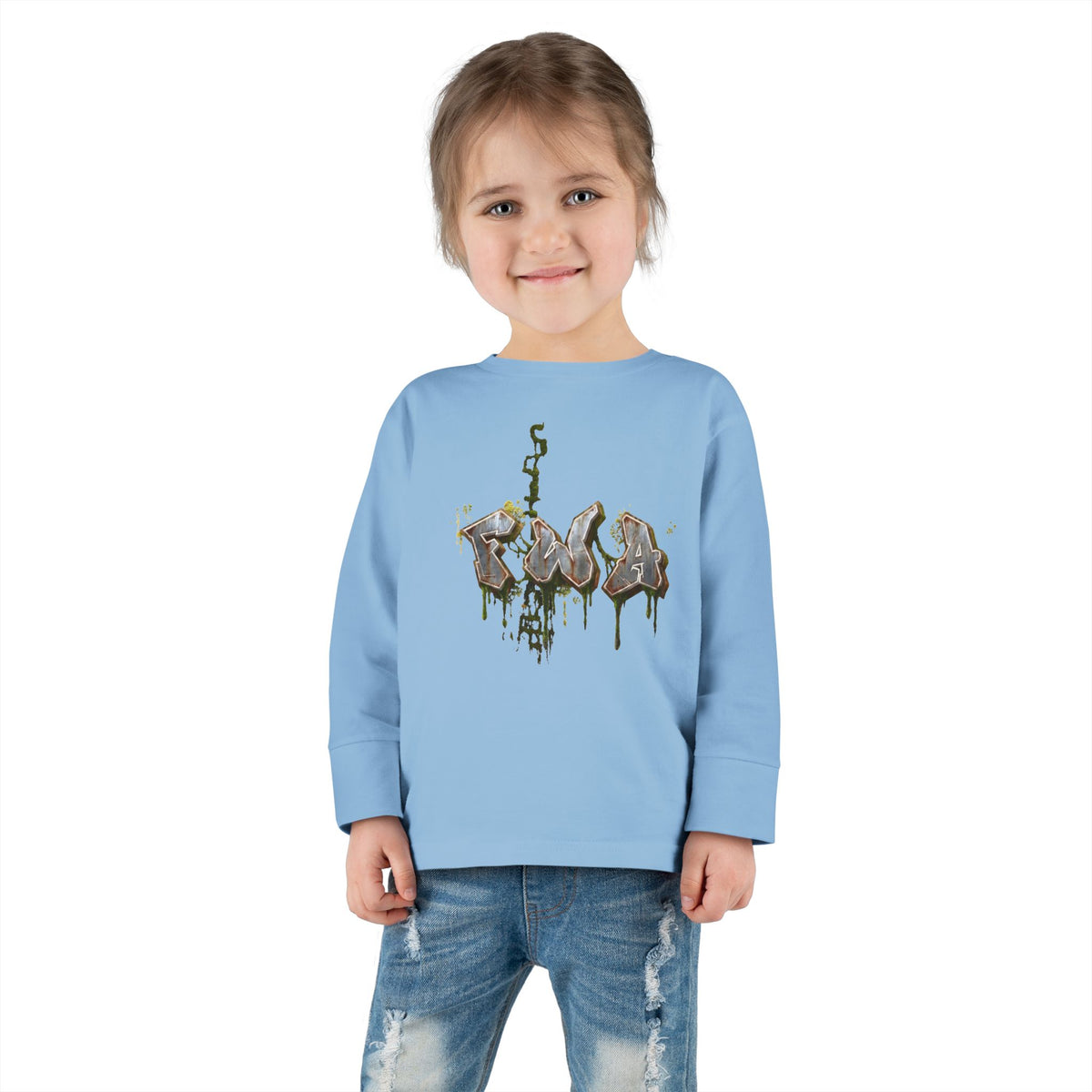 Toddler Long Sleeve Tee — "Faith With Action"