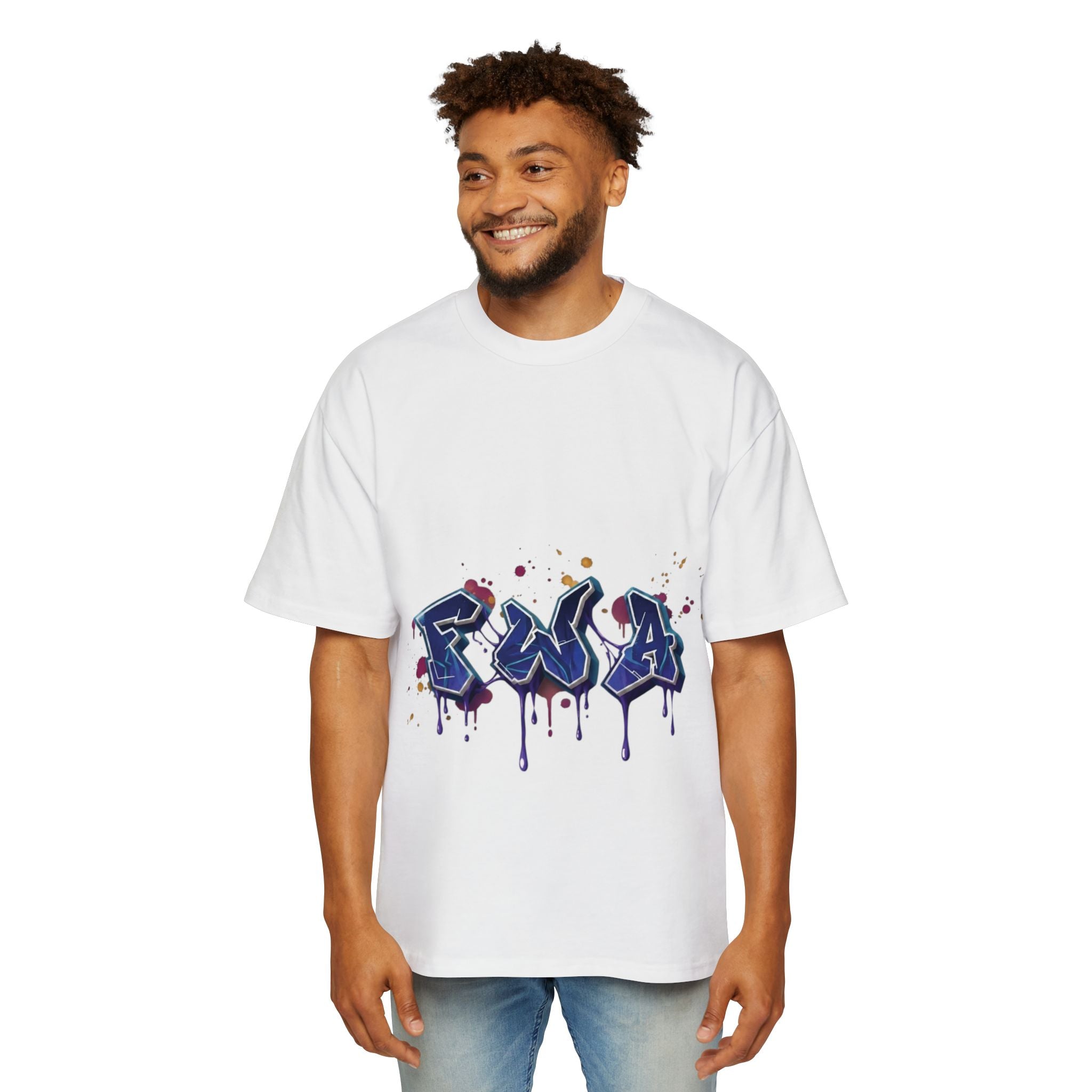 Faith With Action Graffiti Tee — USA Drip Design Oversized T-Shirt