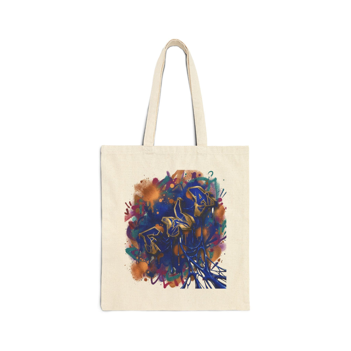 Canvas Tote Bag — Abstract Blue Rose Art Print