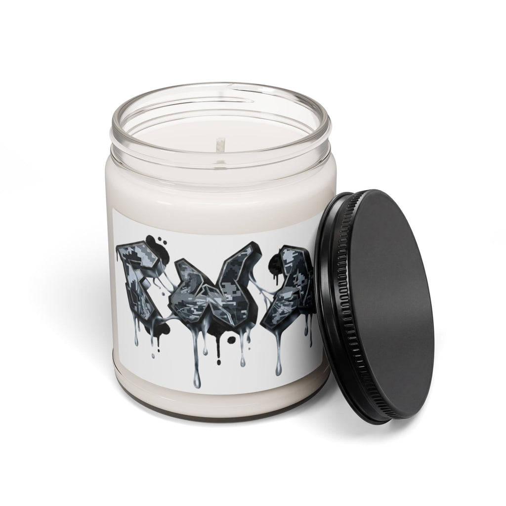 Soy Candle — Urban Graffiti Drip Design, 9 oz Scented Jar