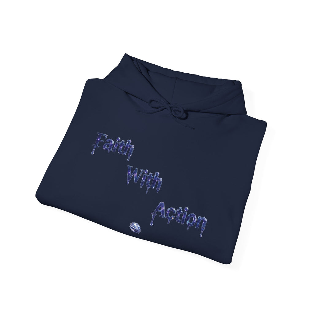 Faith With Action Hoodie — Inspirational Christian Graphic Pullover