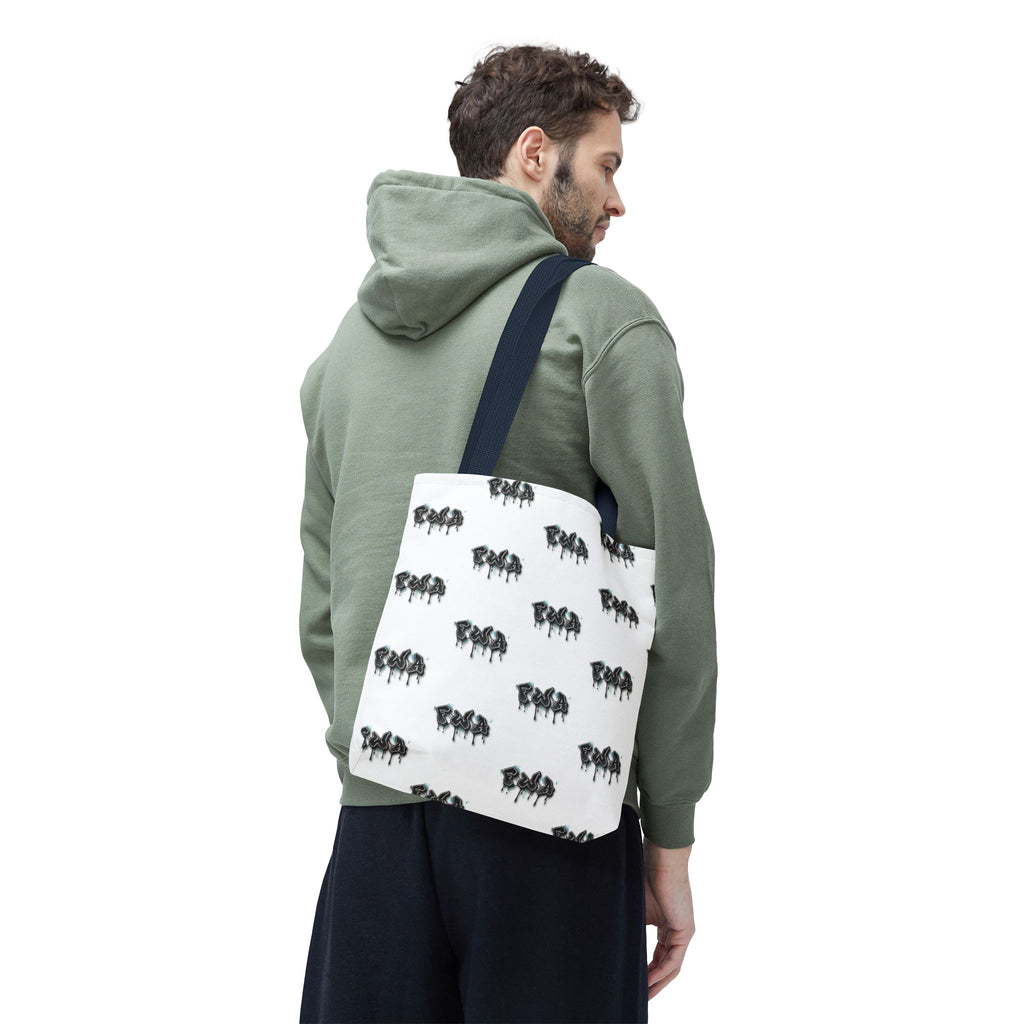 Faith With Action Pattern Tote Bag — Black & White AOP Reusable Shopper