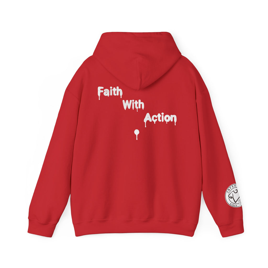 Faith With Action Hoodie — Drip Script Graphic Pullover