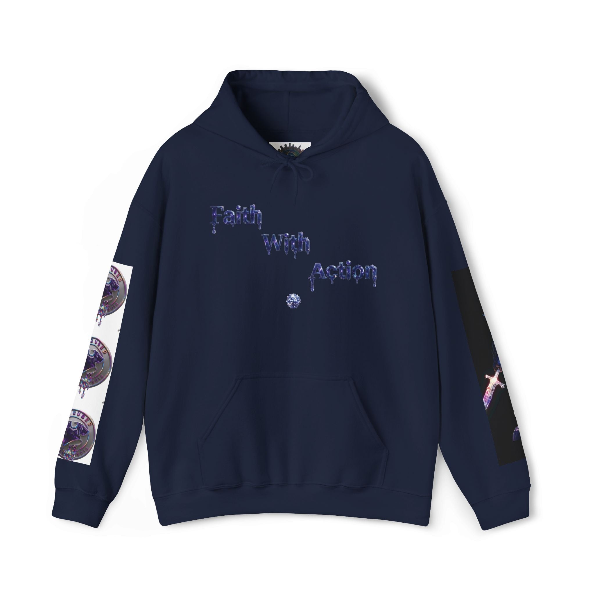 Faith With Action Hoodie — Inspirational Christian Graphic Pullover
