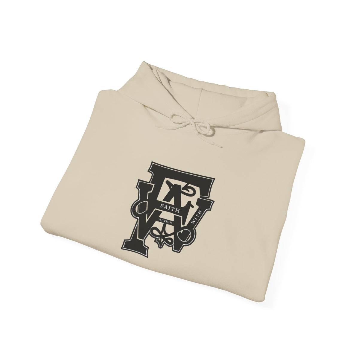 Monogram Crew Hoodie — Vintage Lettering Graphic Sweatshirt