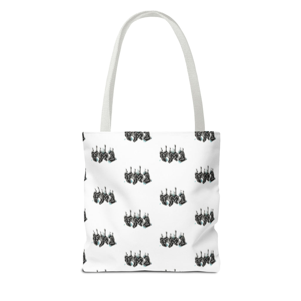 Faith With Action Pattern Tote Bag — Black & White AOP Reusable Shopper