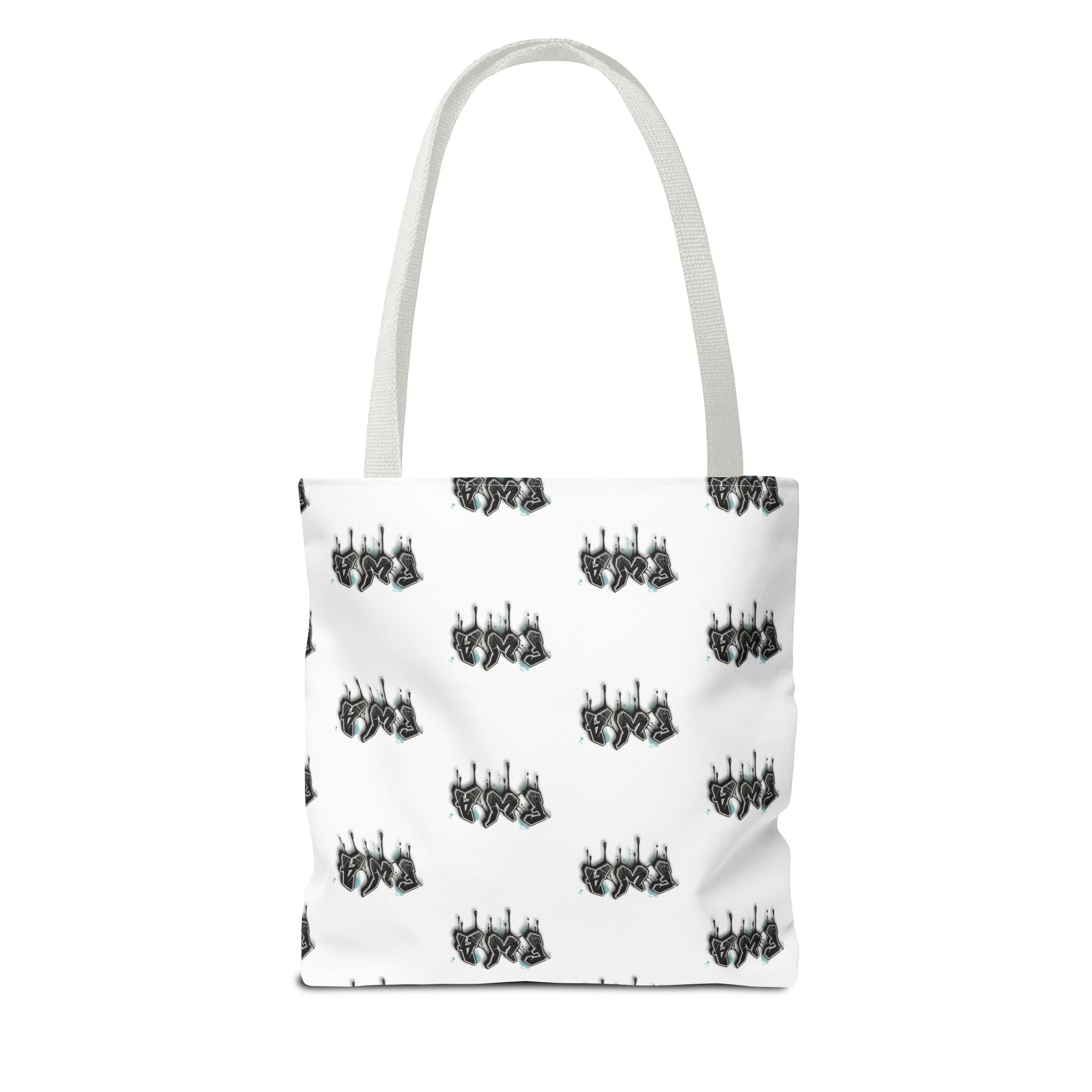 Faith With Action Pattern Tote Bag — Black & White AOP Reusable Shopper