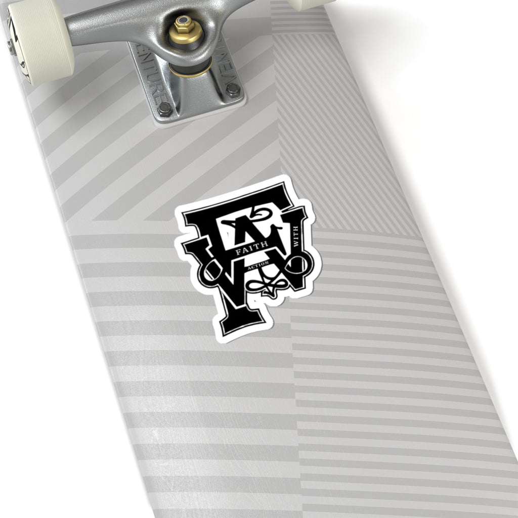 Faith Monogram Kiss-Cut Sticker — Black Lettering Laptop Decal
