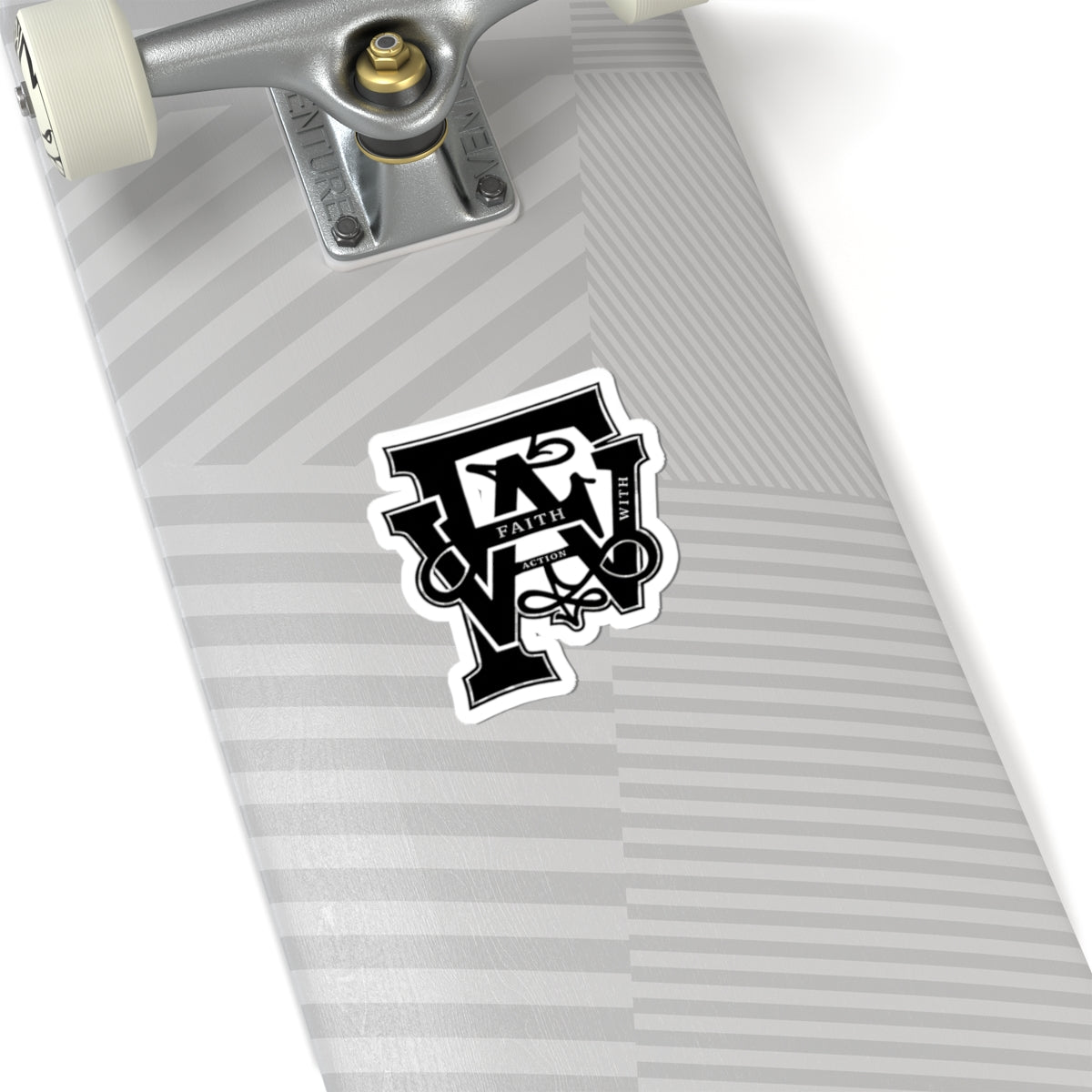 Faith Monogram Kiss-Cut Sticker — Black Lettering Laptop Decal