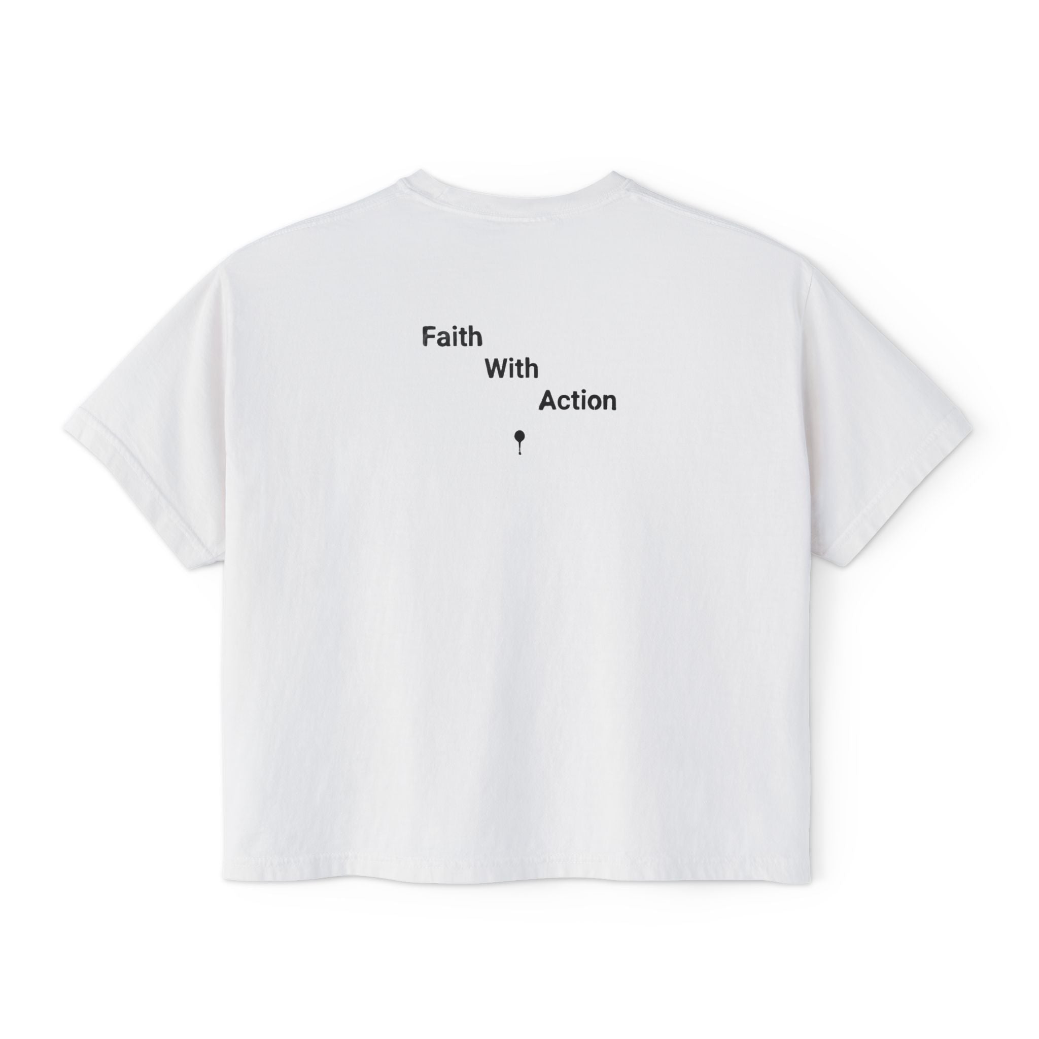 Faith With Action Boxy Tee — Graffiti-Style "FWA" Crop Tee for Women