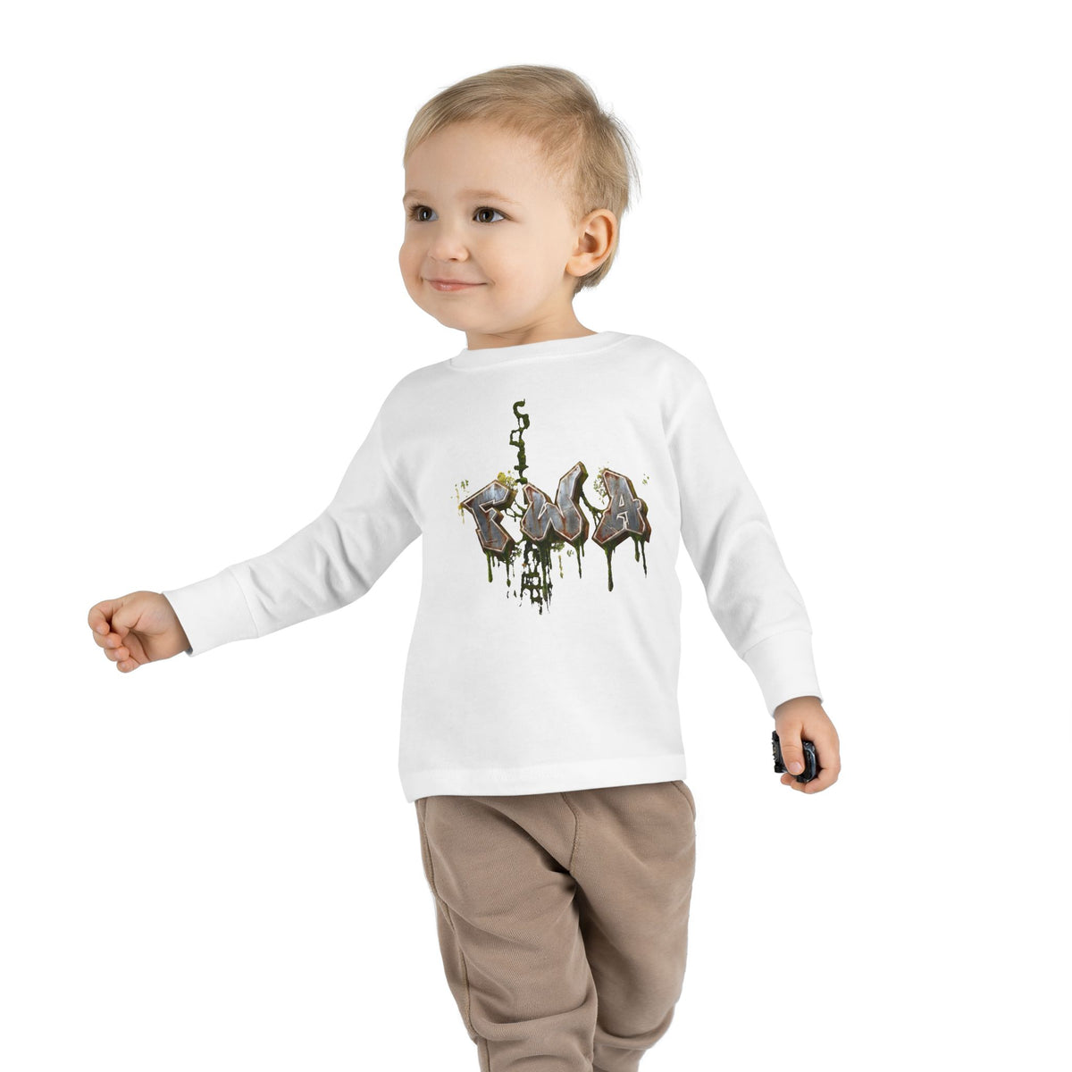 Toddler Long Sleeve Tee — "Faith With Action"