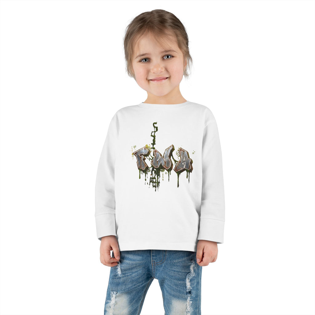 Toddler Long Sleeve Tee — "Faith With Action"