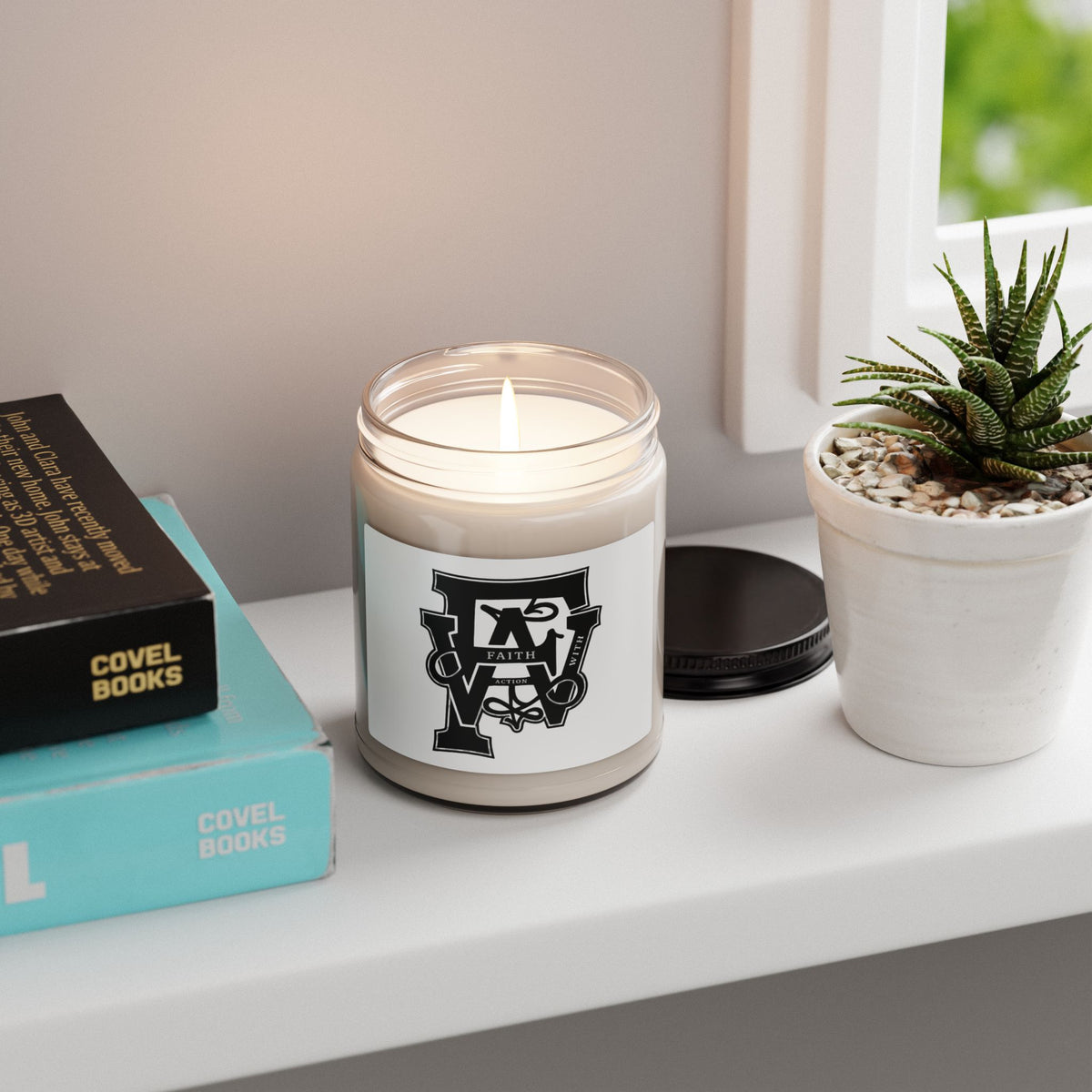 Faith Monogram Soy Candle — 9oz Scented Jar