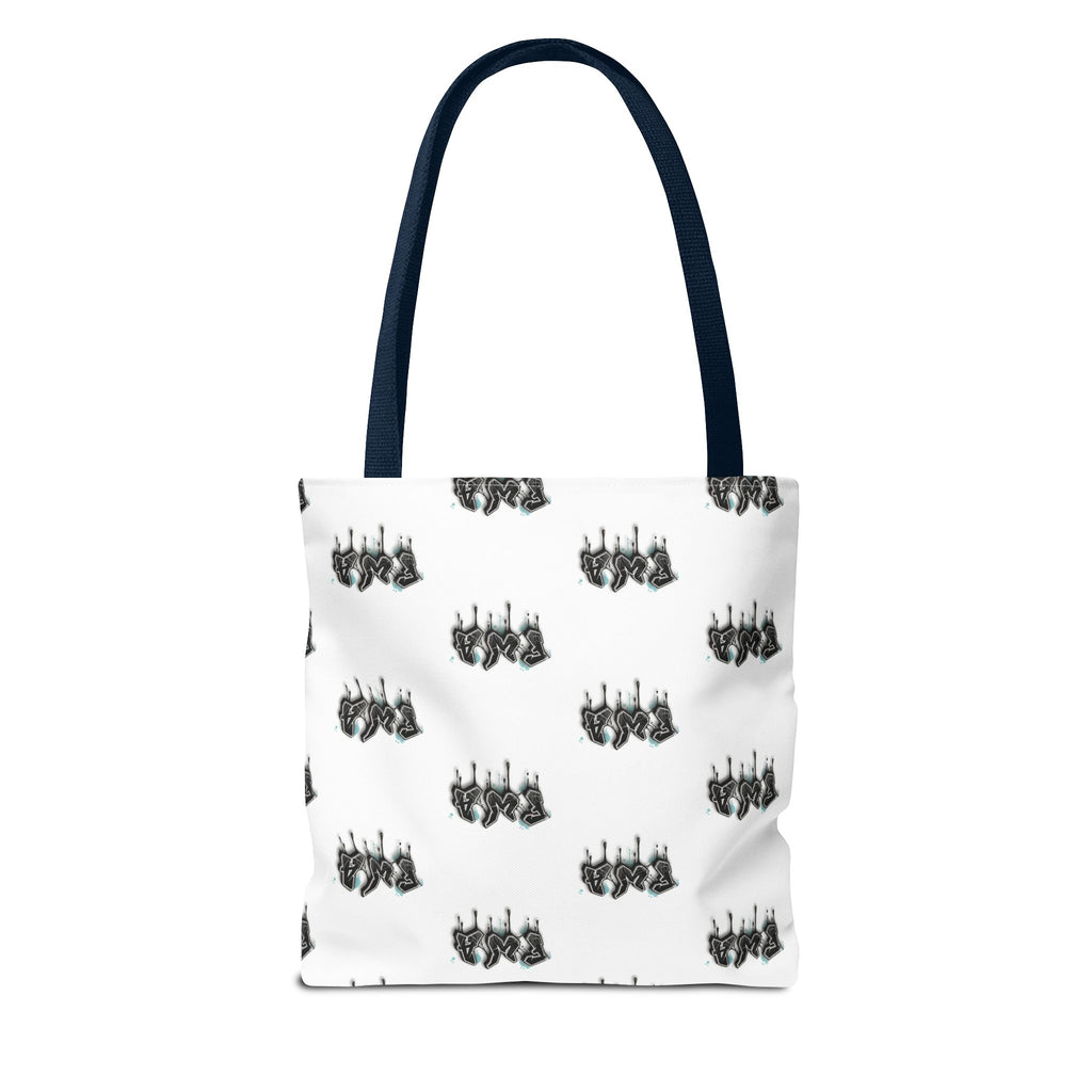 Faith With Action Pattern Tote Bag — Black & White AOP Reusable Shopper