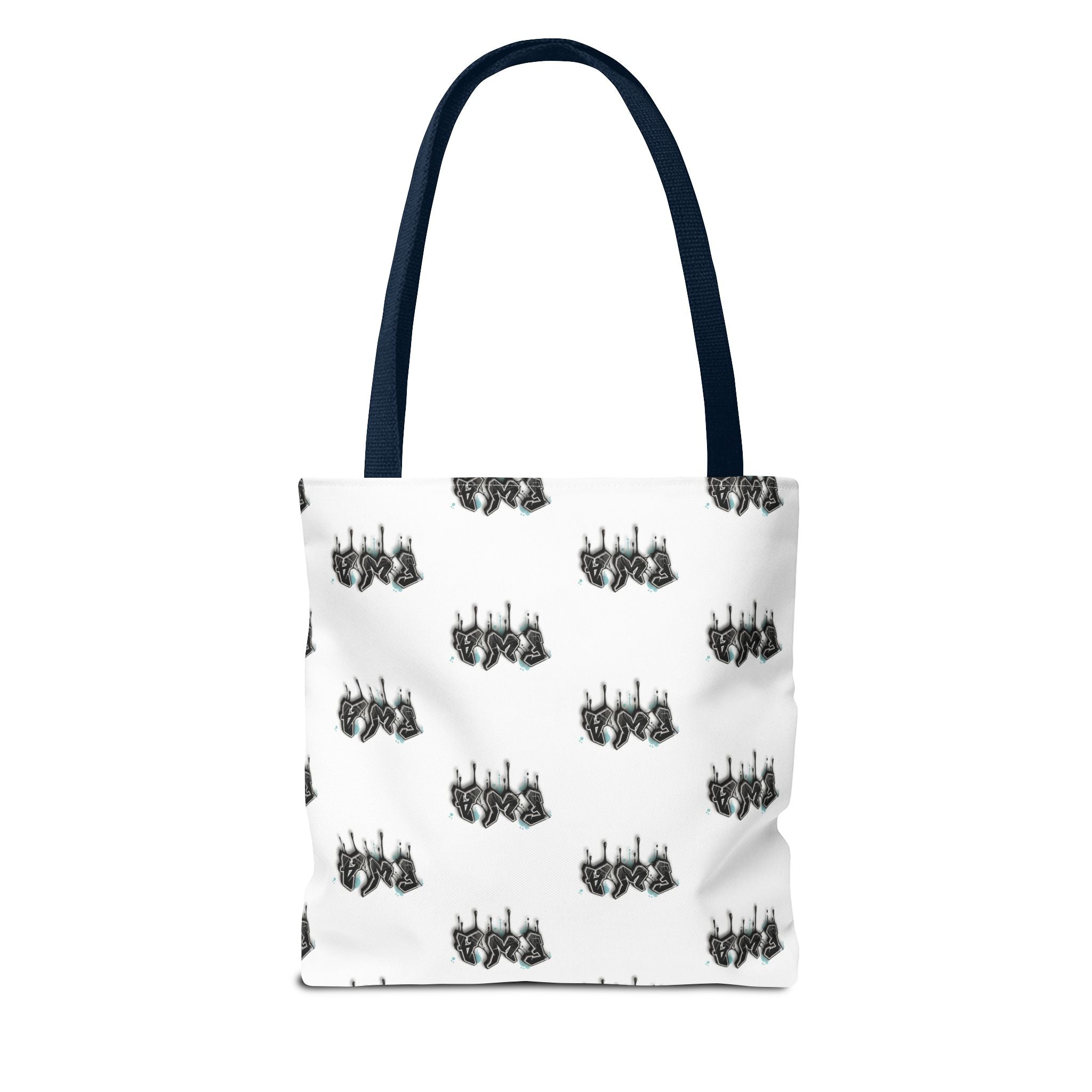 Faith With Action Pattern Tote Bag — Black & White AOP Reusable Shopper