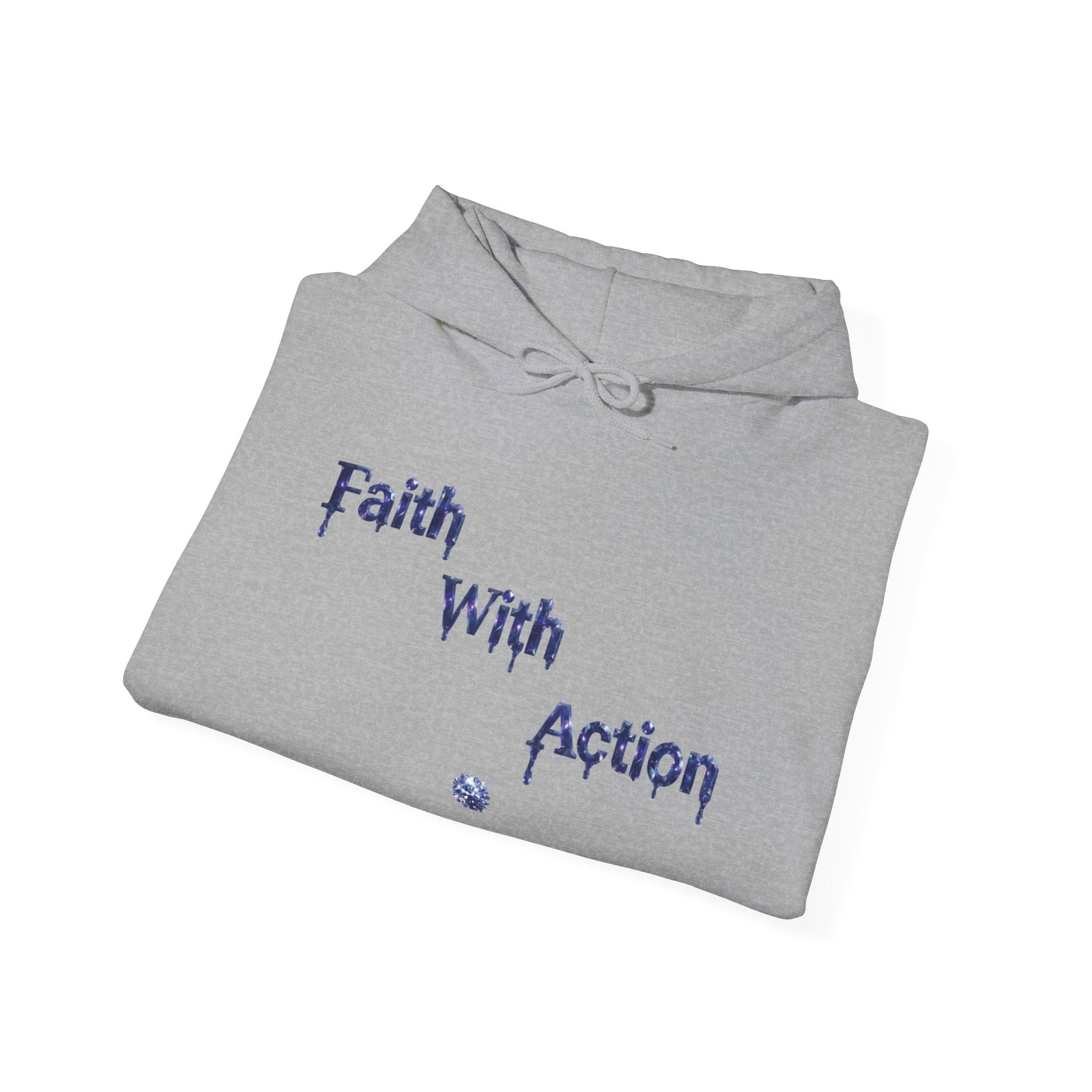 Faith With Action Hoodie — Inspirational Christian Graphic Pullover
