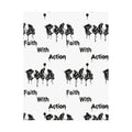 Satin Poster – "Faith With Action" Black Graffiti Print (210gsm)