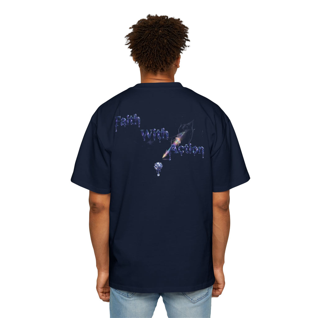 Faith With Action Graffiti Tee — USA Drip Design Oversized T-Shirt