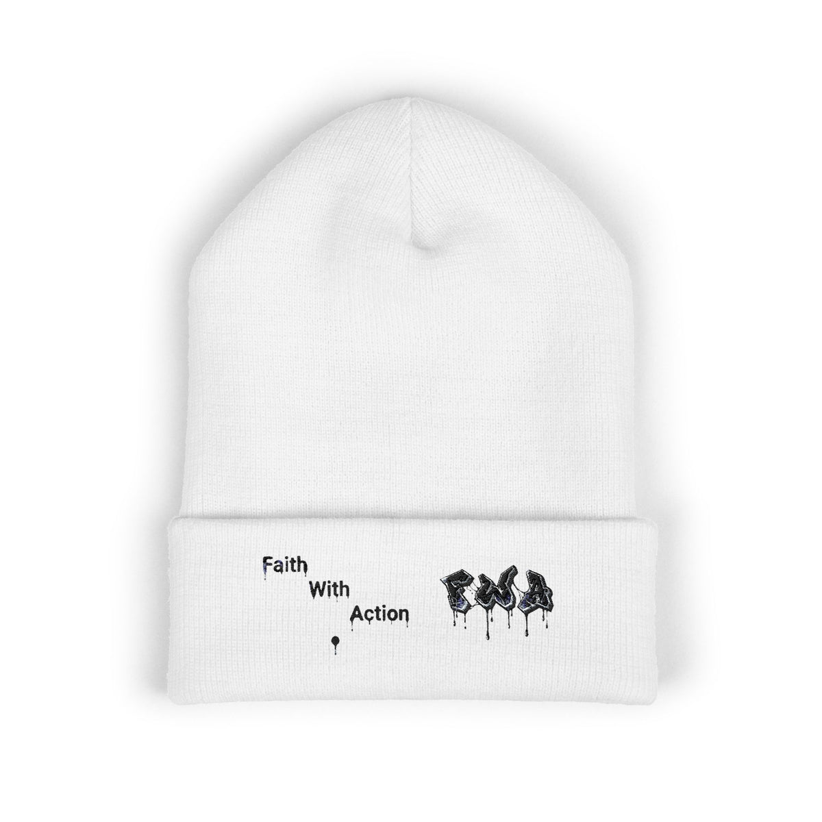 Faith With Action Embroidered Cuffed Beanie