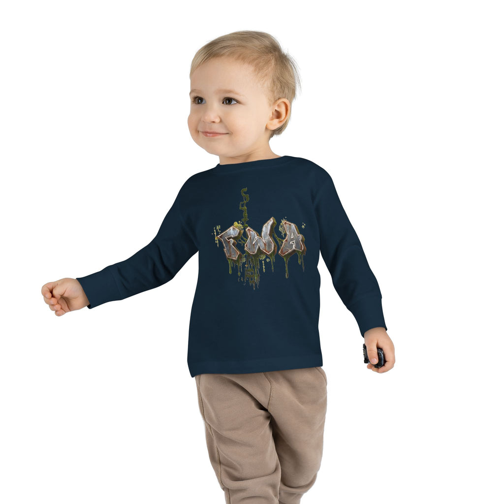 Toddler Long Sleeve Tee — "Faith With Action"