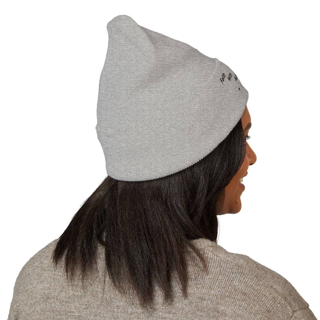 Faith With Action Embroidered Cuffed Beanie