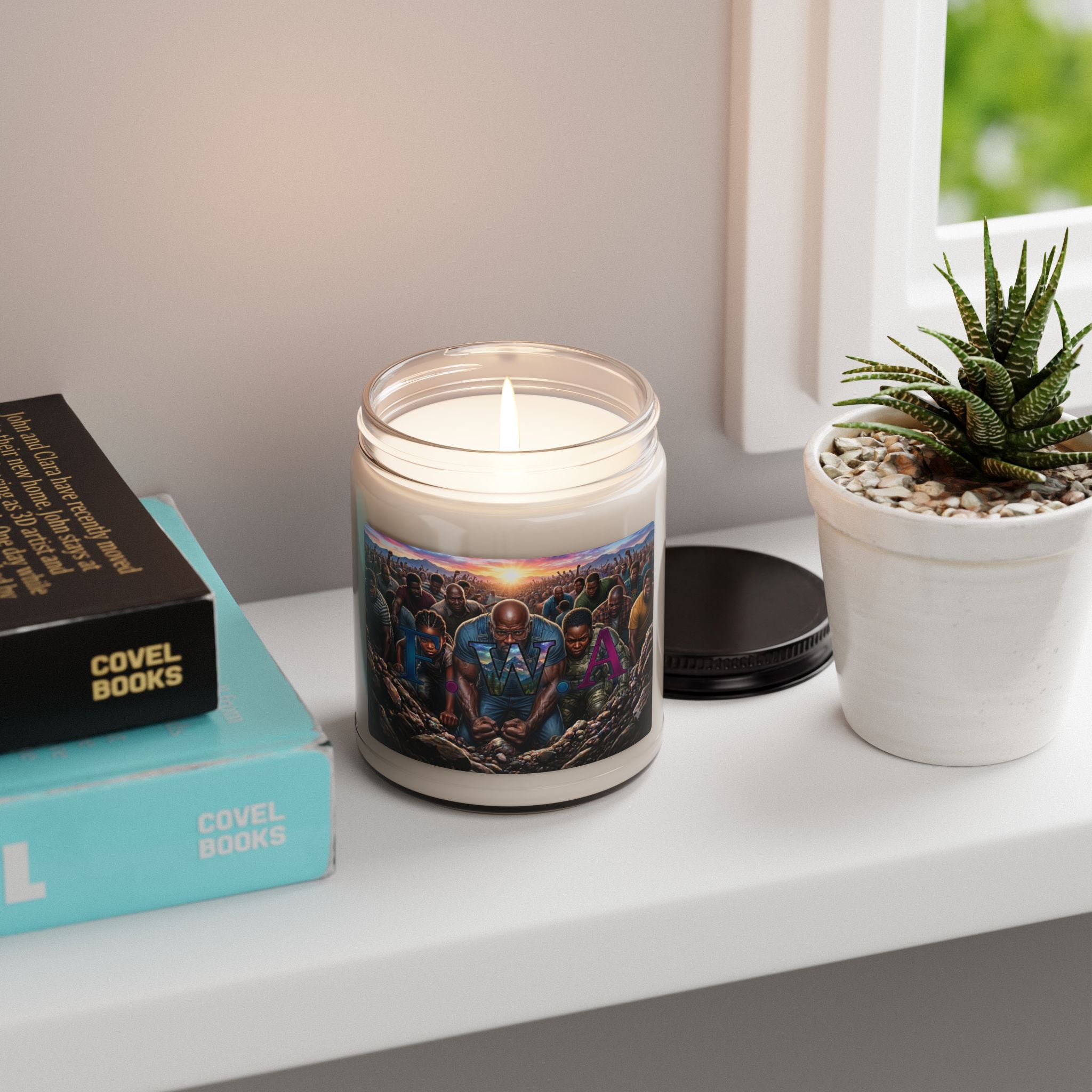 Unity Rising Soy Candle — 9oz Scented Jar with 'TWA' Artwork