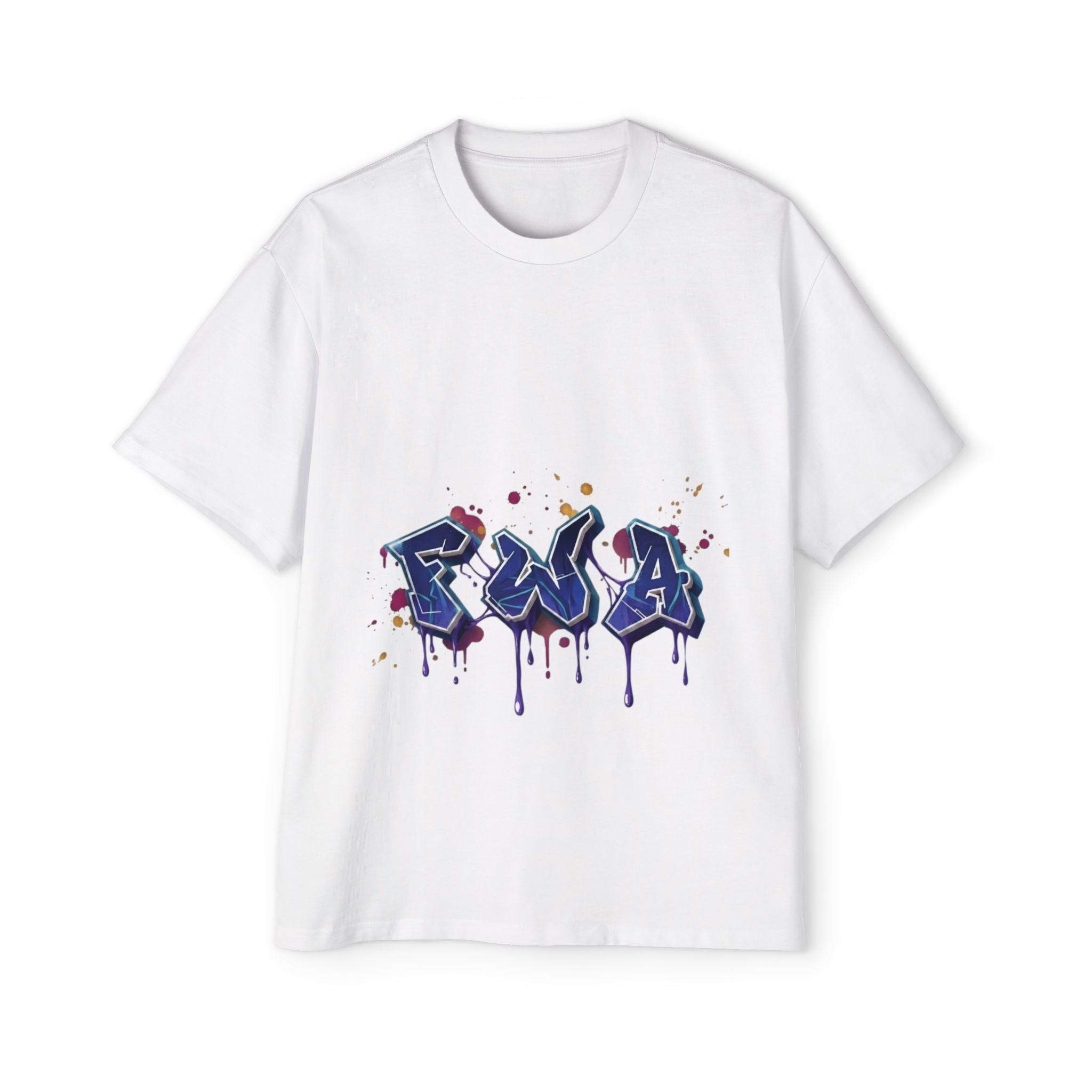 Faith With Action Graffiti Tee — USA Drip Design Oversized T-Shirt