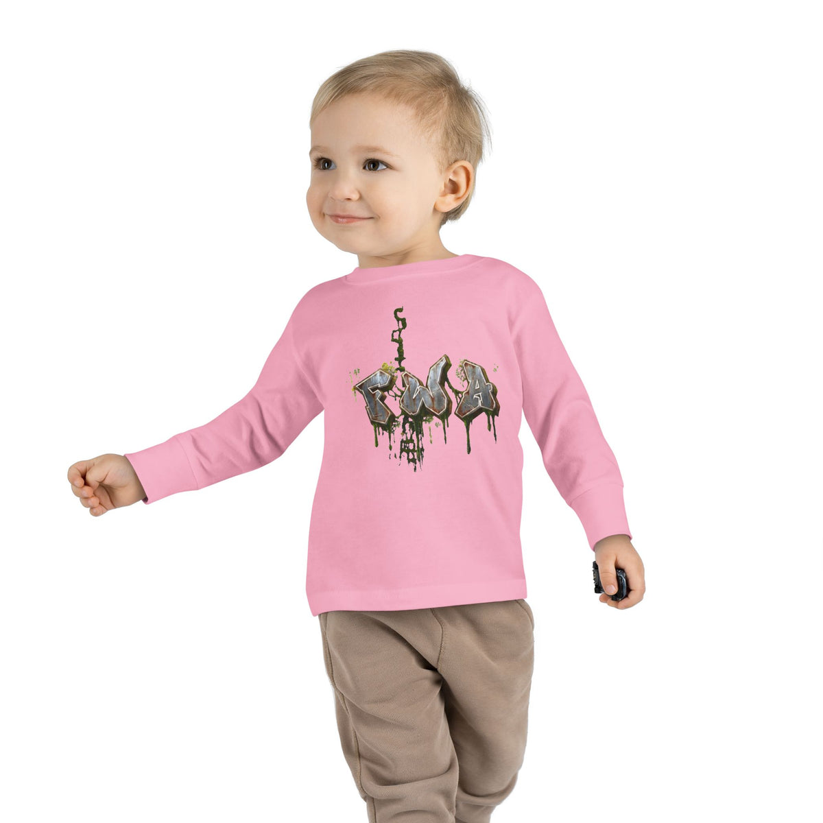 Toddler Long Sleeve Tee — "Faith With Action"