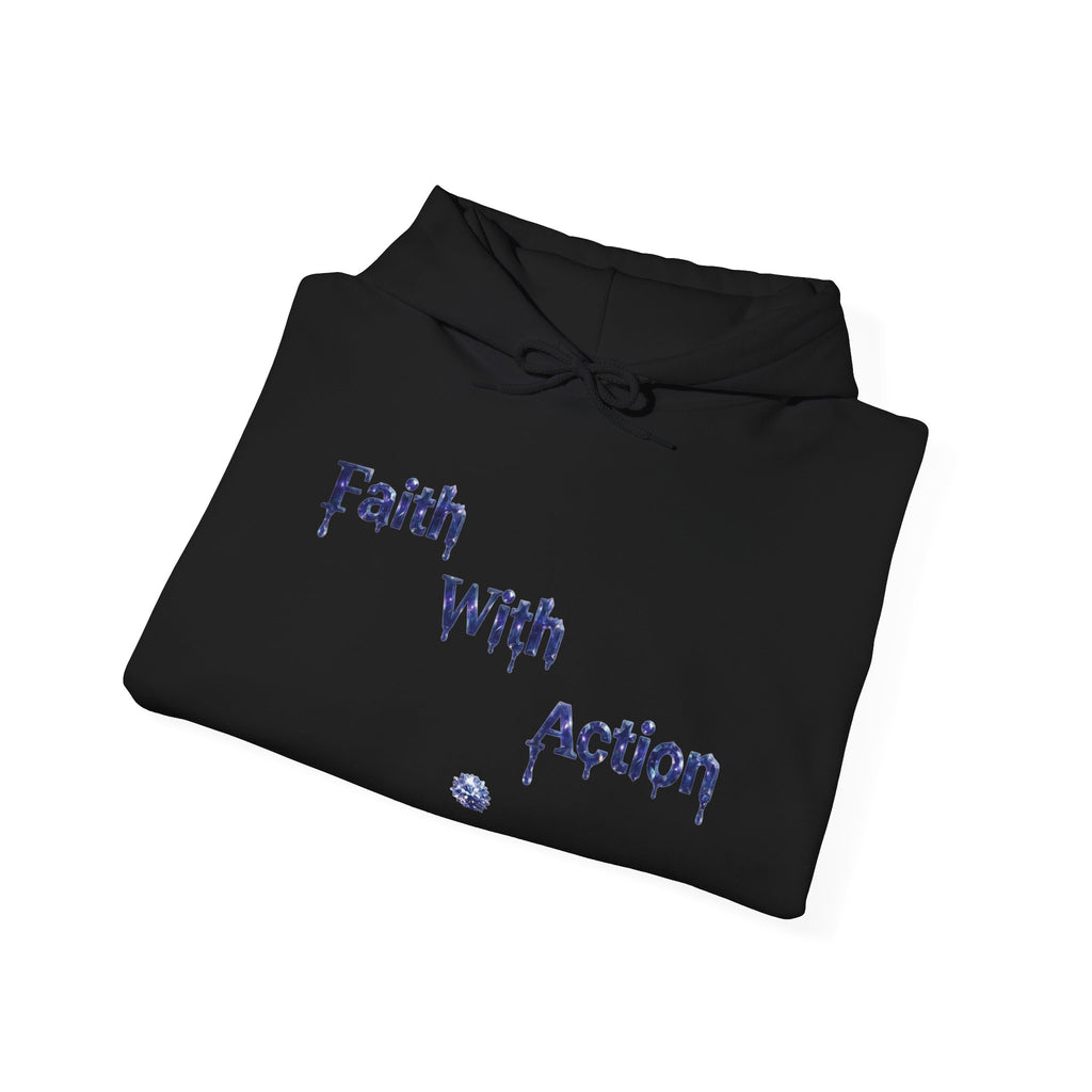Faith With Action Hoodie — Inspirational Christian Graphic Pullover