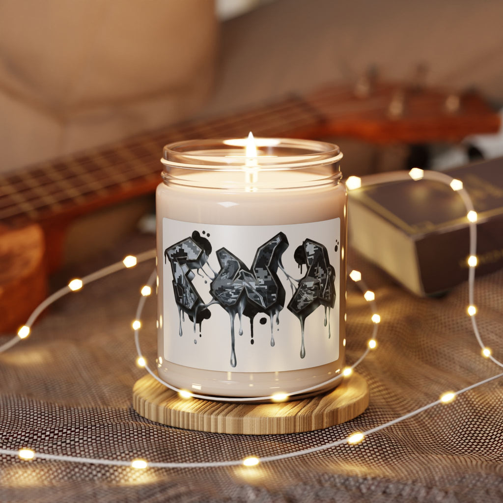 Soy Candle — Urban Graffiti Drip Design, 9 oz Scented Jar