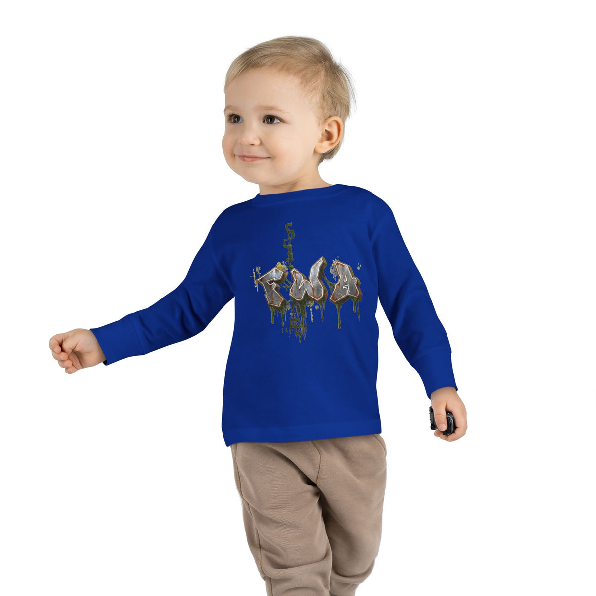 Toddler Long Sleeve Tee — "Faith With Action"