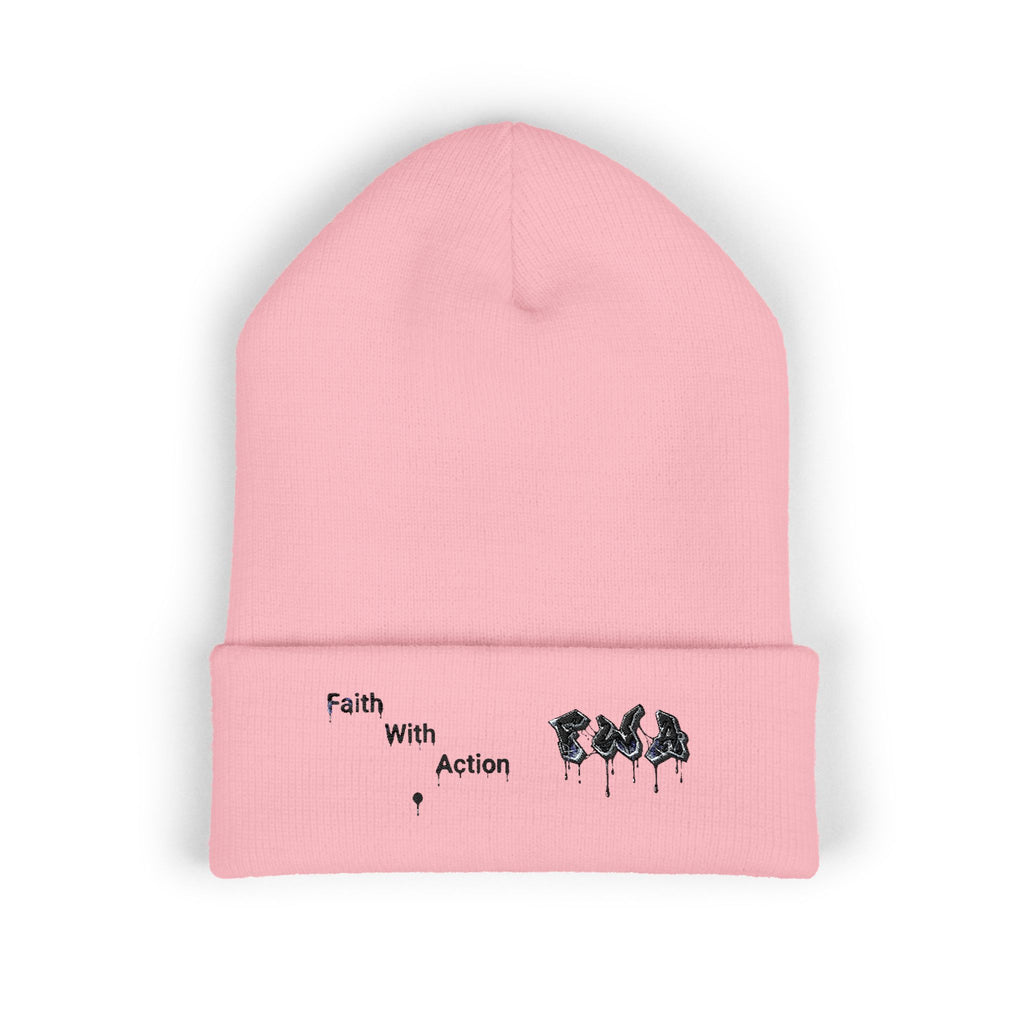 Faith With Action Embroidered Cuffed Beanie