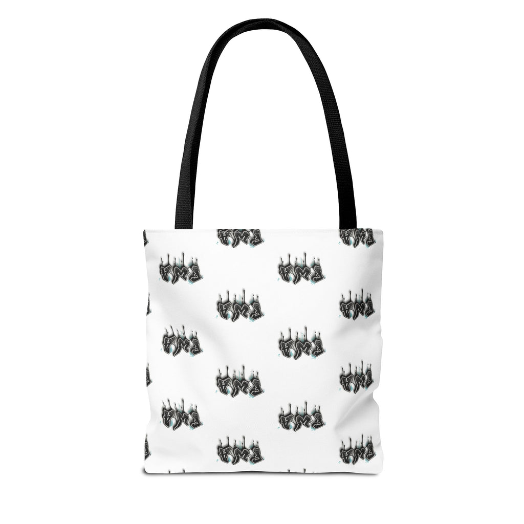 Faith With Action Pattern Tote Bag — Black & White AOP Reusable Shopper