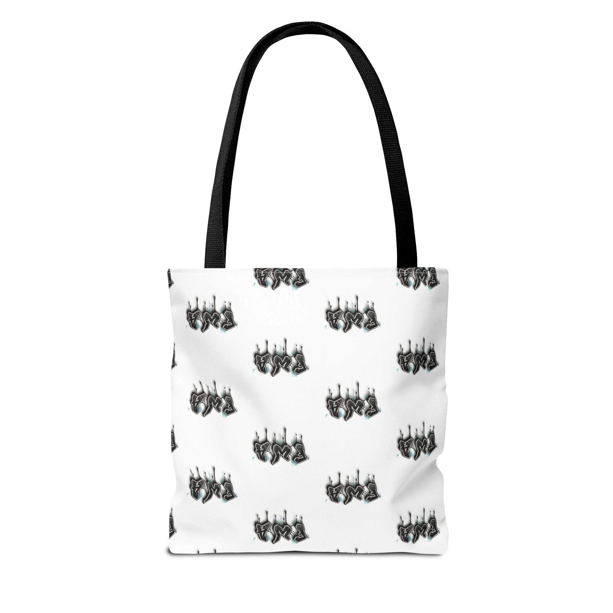 Faith With Action Pattern Tote Bag — Black & White AOP Reusable Shopper