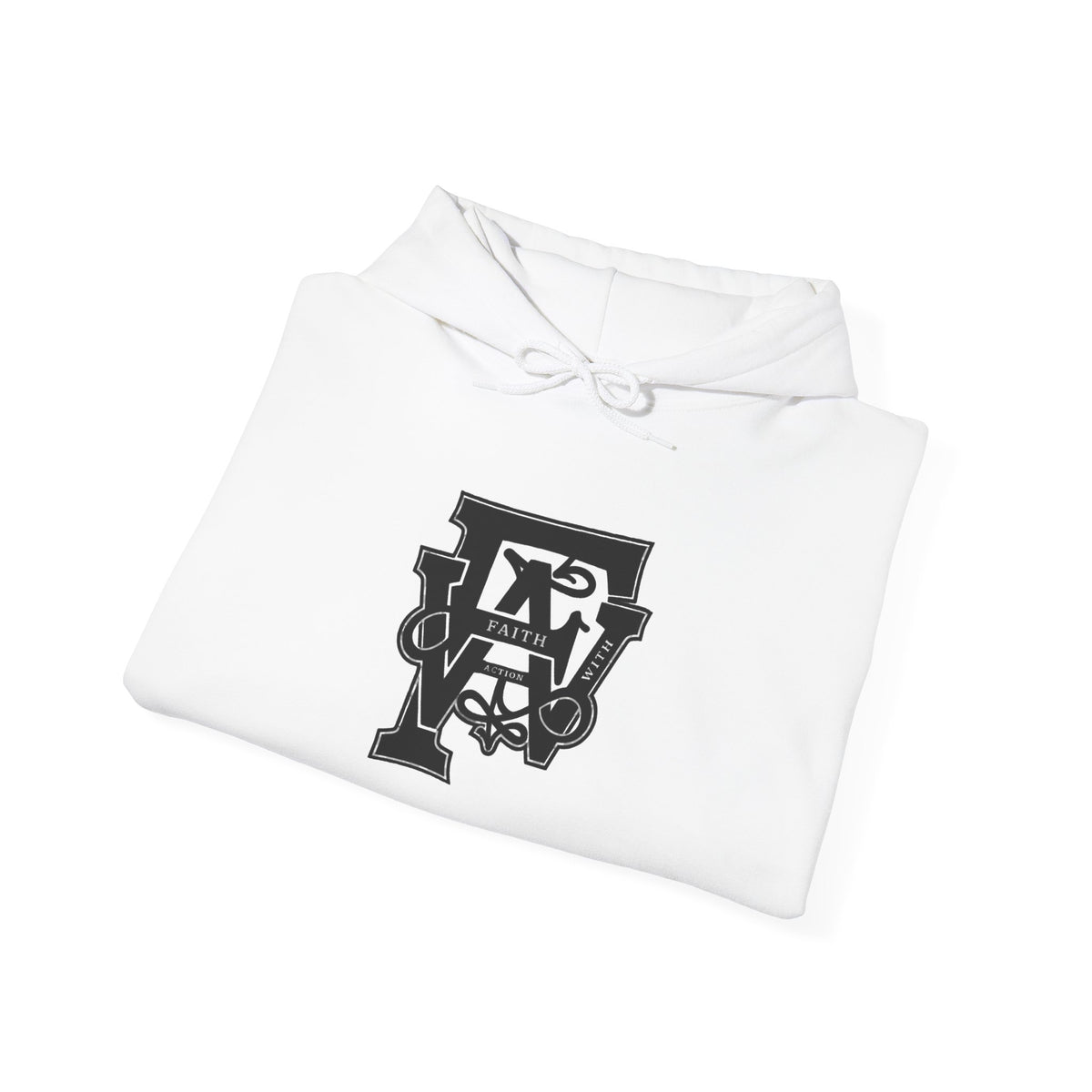 Monogram Crew Hoodie — Vintage Lettering Graphic Sweatshirt