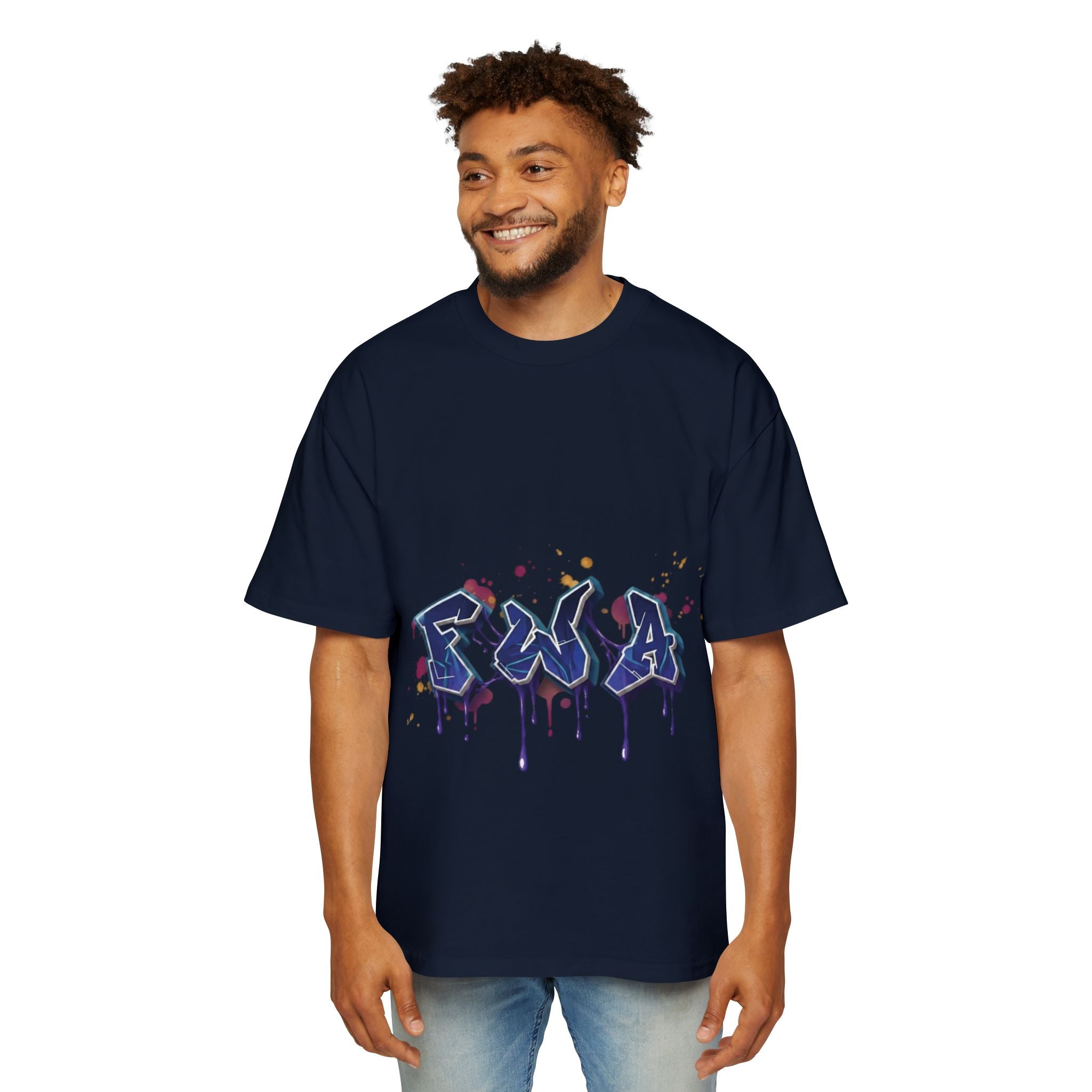 Faith With Action Graffiti Tee — USA Drip Design Oversized T-Shirt