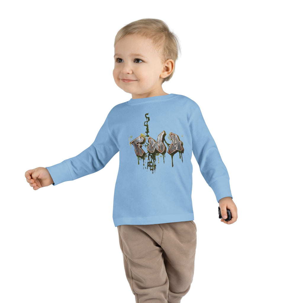 Toddler Long Sleeve Tee — "Faith With Action"
