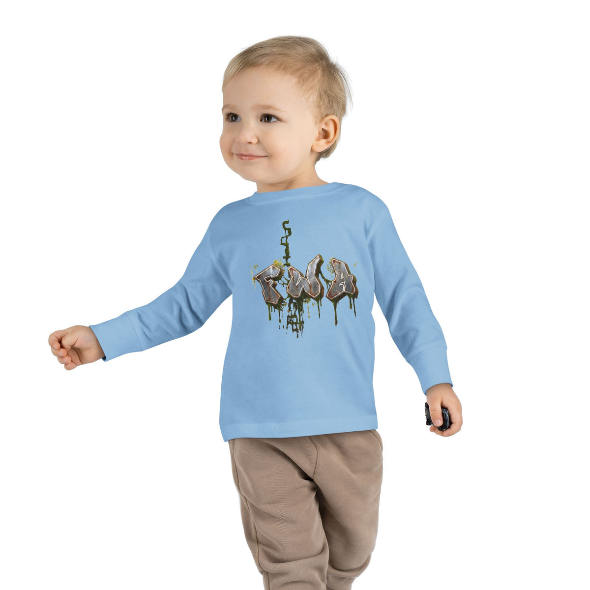 Toddler Long Sleeve Tee — "Faith With Action"