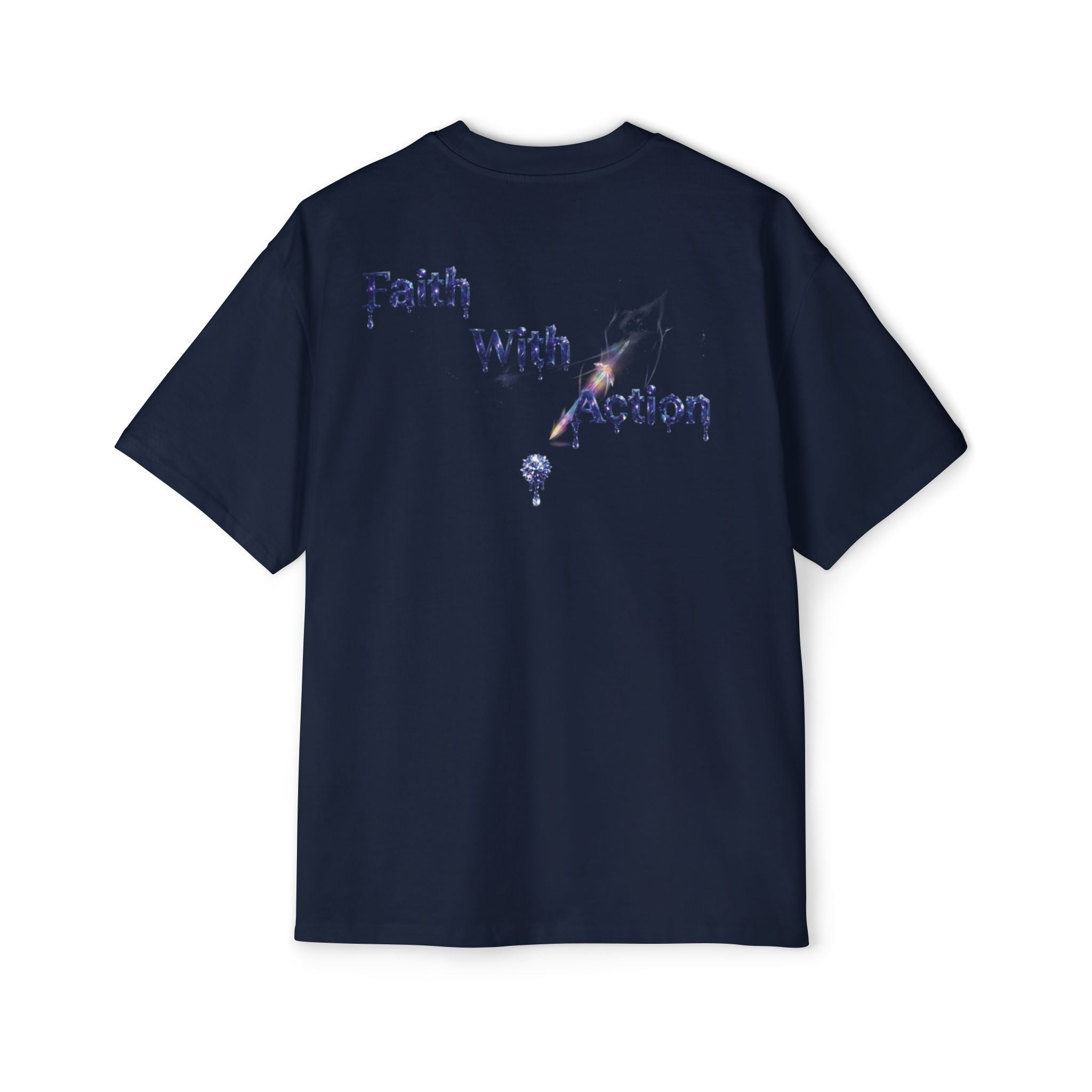 Faith With Action Graffiti Tee — USA Drip Design Oversized T-Shirt