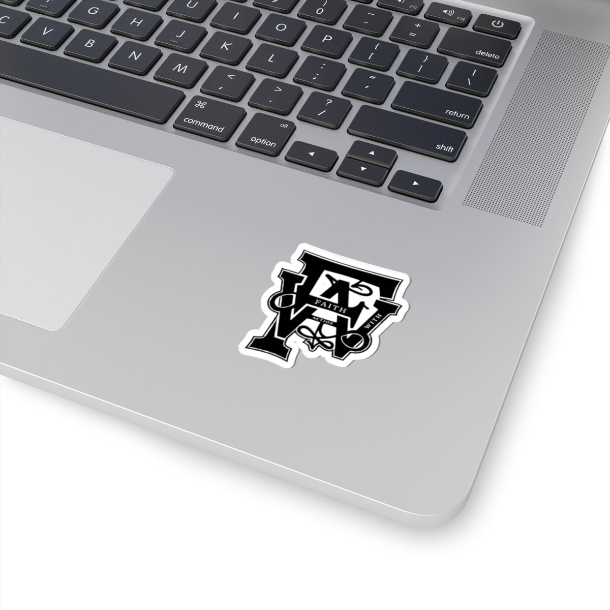 Faith Monogram Kiss-Cut Sticker — Black Lettering Laptop Decal