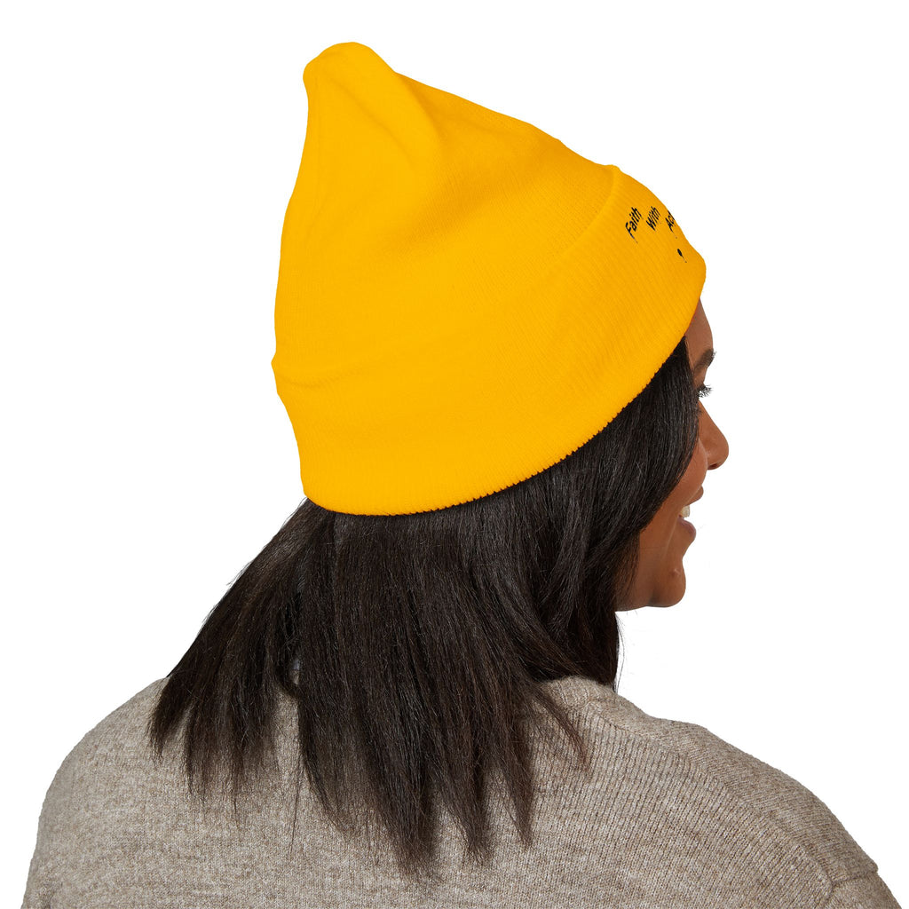 Faith With Action Embroidered Cuffed Beanie