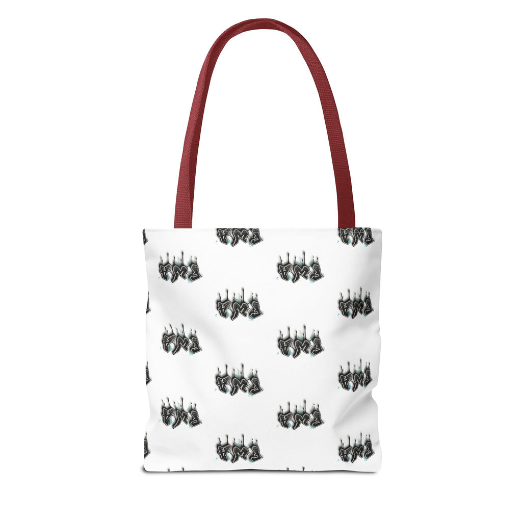 Faith With Action Pattern Tote Bag — Black & White AOP Reusable Shopper